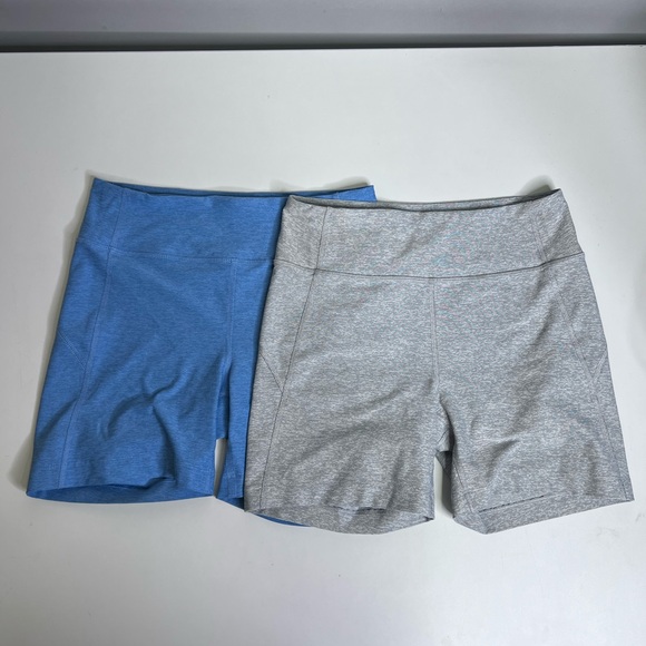 Outdoor Voices Blue and Gray 5” Bike Shorts